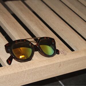 Tortoise Shell Sunglasses with Gold Lenses